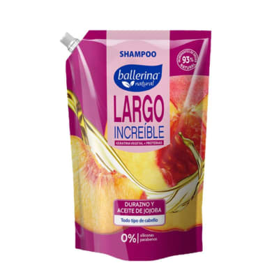 Shampoo Ballerina Largo Increíble Durazno y Aceite de Jojoba