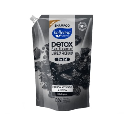 Shampoo Ballerina Carbón Activado y Menta 900ml
