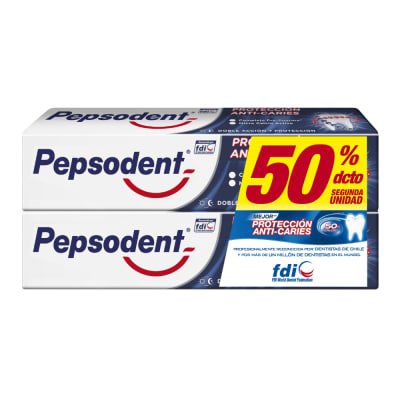 Pack Pasta Dental Pepsodent Proteccion anticaries 130g x2