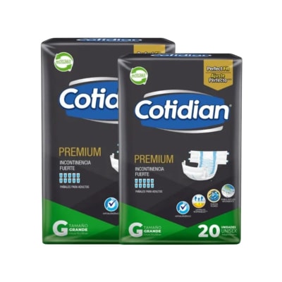 Pack Pañal Adulto Cotidian Negro G x2