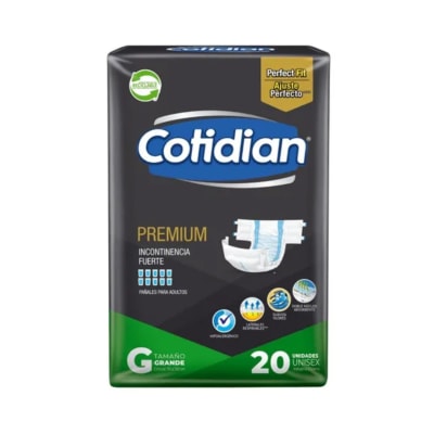 Pañal Adulto Cotidian Premiun G x20 negro
