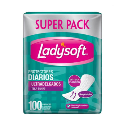 Protectores Diarios Ladysoft Ultradelgados 100 Unidades
