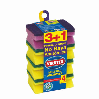 Esponjas Virutex Multiuso 3+1