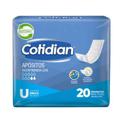 Apósitos Cotidian Unisex Incontinencia leve 20 unidades