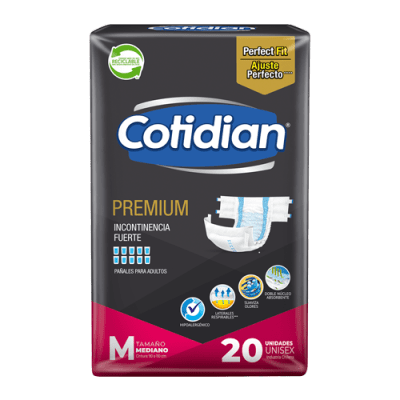 Pañales cotidian Premium M 22 unidades
