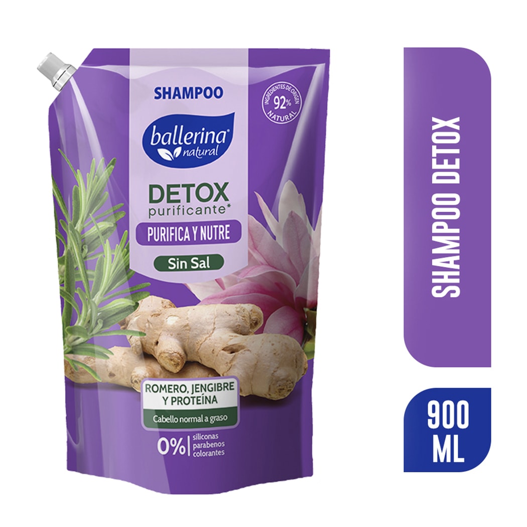 Shampoo Ballerina Romero, Jengibre y Proteína 900ML PuntoBarato