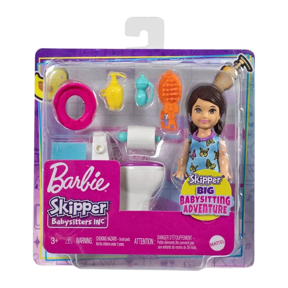 Muñeca Barbie Skipper Babysitter Niña con Inodoro La Juguetería
