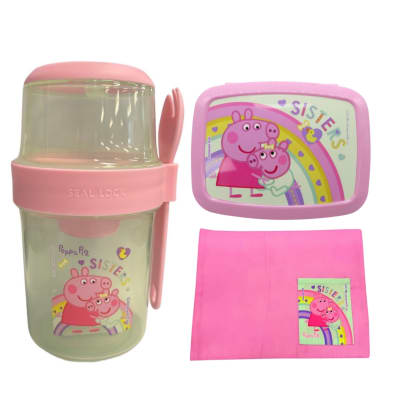 Pack Escolar Peppa Pig y Evie Set Lunch x3 Piezas1