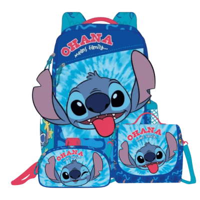 Mochila Oficio + Lonchera + Cartuchera Lilo & Stitch Ohana1