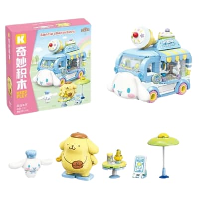 Keeppley Sanrio Cinnamoroll & Pompompurin - Mini Escenario Armable Camión de Helados1