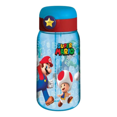 Tomatodo Escolar Botella Con Cañita Mario Bros 510 ML1