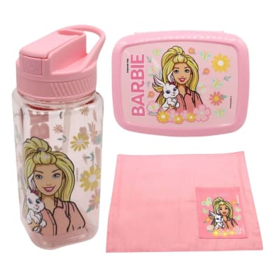 Pack Escolar Barbie Tomatodo Con Cañita 500ml + Taper Bento + Individual1