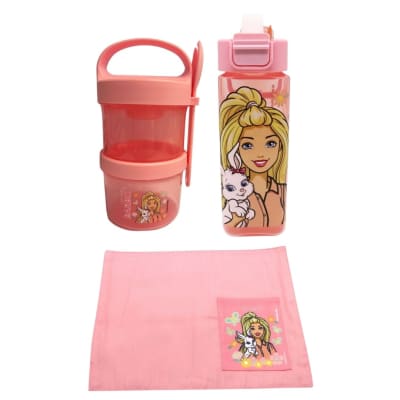 Pack Escolar Barbie Tomatodo Con Pico 500ml + Taper Snack + Individual1