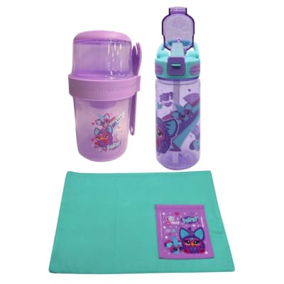 Pack Escolar Furby Tomatodo Con Cañita 500ml + Vaso Yogurera + Individual1