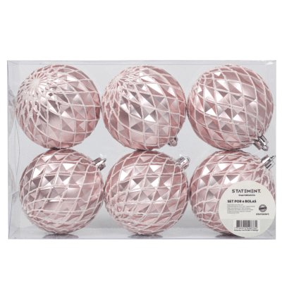 Set Bolas Navidad Arbol Barbie X6 unds 8cm Modelo 51