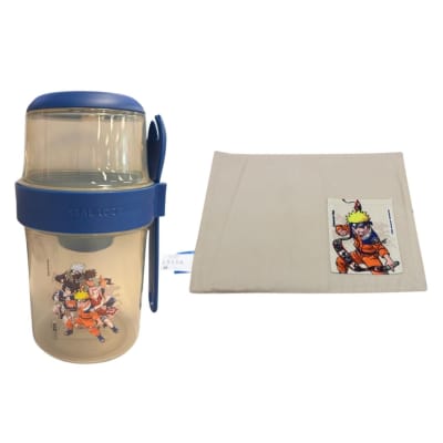 Pack Escolar Naruto Vaso Yogurera + Individual1