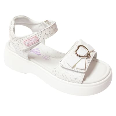 Sandalias Niña Plataforma Barbie Blanco1
