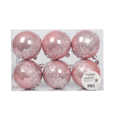 Set Bolas Navidad Arbol Barbie X6 unds 8cm Modelo 21