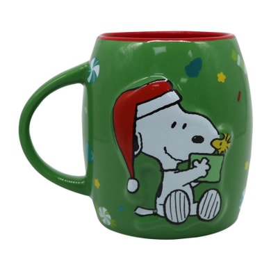 Taza Mug Navidad Snoopy 400ml Verde1