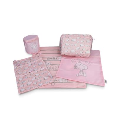 Set 5 Bolsas Organizadoras Snoopy Rosado1