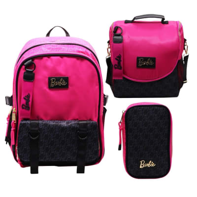Pack Escolar Mochila Deluxe Barbie Fucsia Oficio1