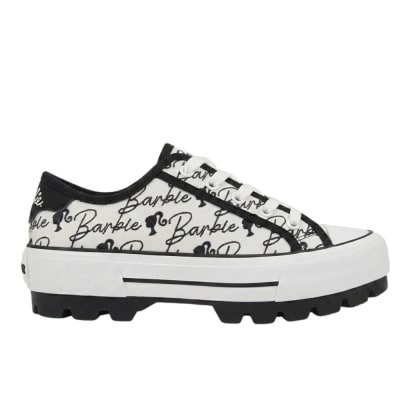 Zapatillas Urbanas Mujer Barbie Blanco y Negro1