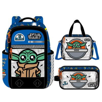 Pack Escolar Mochila Oficio Premium Disney Baby Yoda Azul1