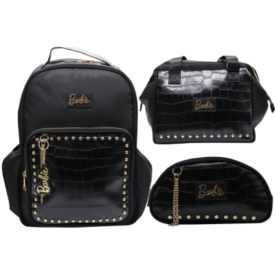 Pack Escolar Mochila Barbie Negro Oficio1