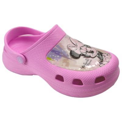 Sandalias Mujer Clog Casual Minnie Mouse Lila1