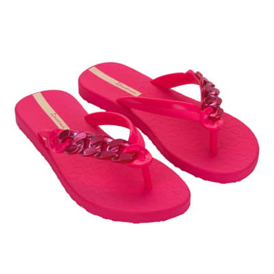 Sandalias Mujer Casual Ipanema Metal Glam Fucsia Con Cadenas1