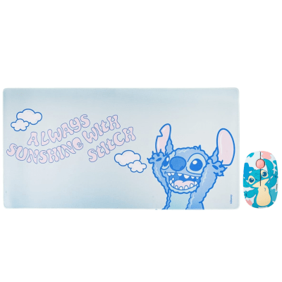 Mouse Inalambrico + Pad Desk Stitch Disney Neopreno Antideslizante 80x40 CM Mod 11