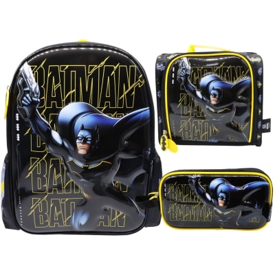 Pack Escolar Mochila Batman Negro Oficio1