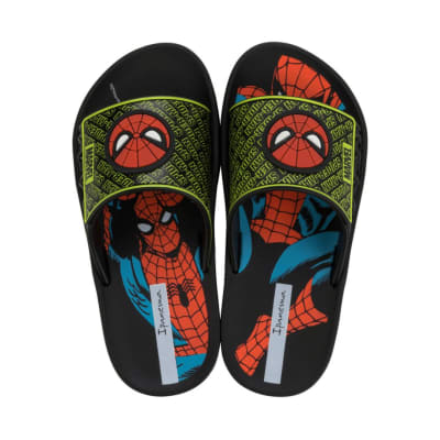 Sandalias Deluxe Spiderman Negro Rojo Niño1