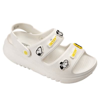 Sandalias Mujer Plataforma Snoopy Blanco1