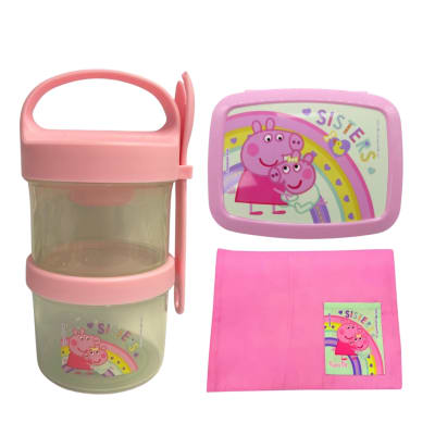 Pack Escolar Peppa Pig y Evie Snack 720ml + Bento + Individual1