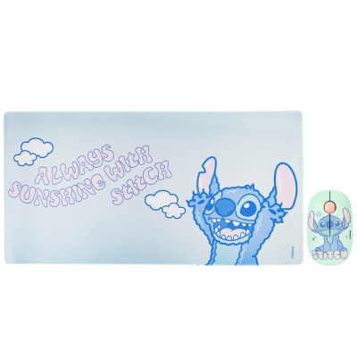 Mouse Inalambrico + Pad Desk Stitch Disney Neopreno Antideslizante 80x40 CM Mod 21
