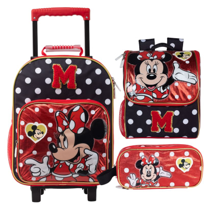 Pack Escolar Maleta Minnie Mouse Roja Oficio1