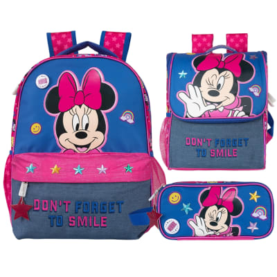 Pack Escolar Mochila Minnie Mouse Demin Oficio1