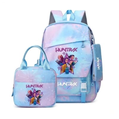 Pack Escolar Mochila Oficio Guerreras Kpop Huntrix Celeste1