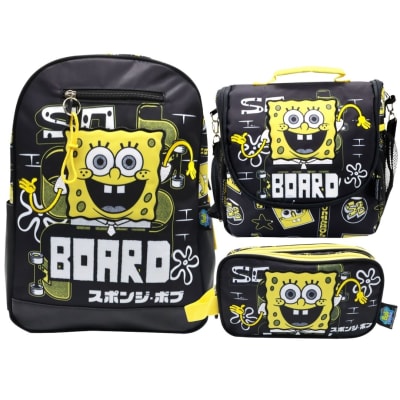 Pack Escolar Mochila Bob Esponja Negro Oficio1