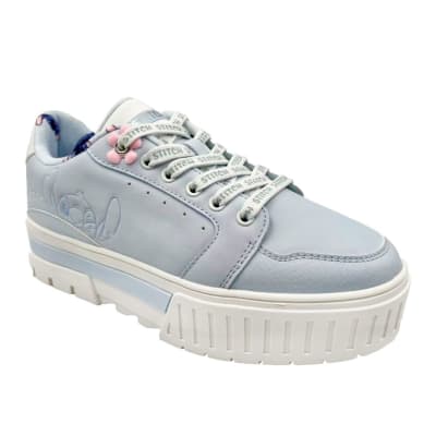 Zapatillas Mujer Stitch Casual Celeste1