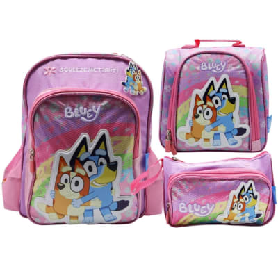 Pack Escolar Mochila Bluey Bingo Rosado Nido1