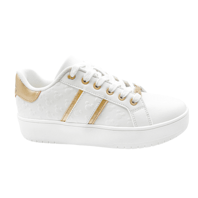 Zapatillas Mickey Mouse Blancas con Dorado Mujer1