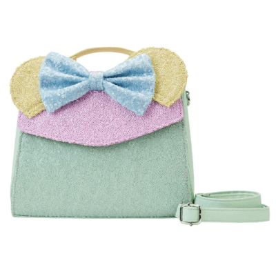 Cartera Crossbody Loungefly Minnie Mouse Lentejuelas Pastel1