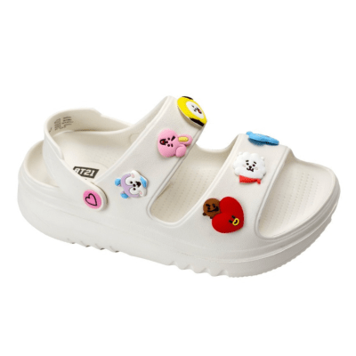 Sandalias Mujer Playera Plataforma BT21 Blanco1