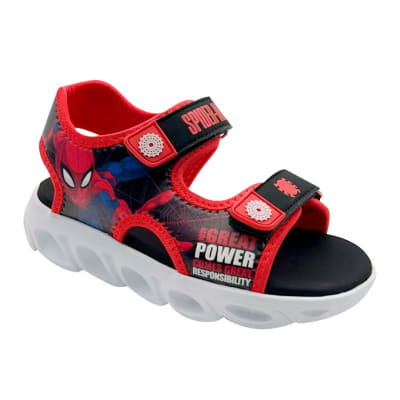Sandalias Niño Playera Spiderman Rojo Luces1