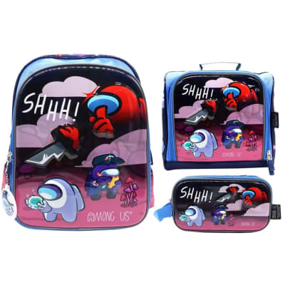 Pack Escolar Mochila Among Us Azul Oficio1