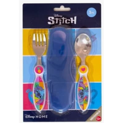 Set de Cubiertos Escolar Stitch Angel1