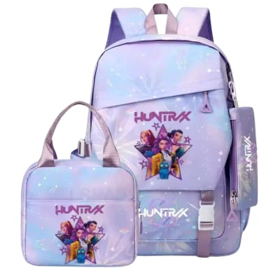 Pack Escolar Mochila Oficio Guerreras Kpop Huntrix Lila1