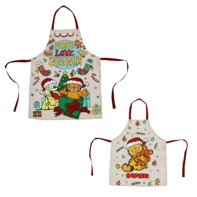 Pack Mandil Delantal de Cocina Garfield Adulto 60x80 cm + Niño 45x55 cm1